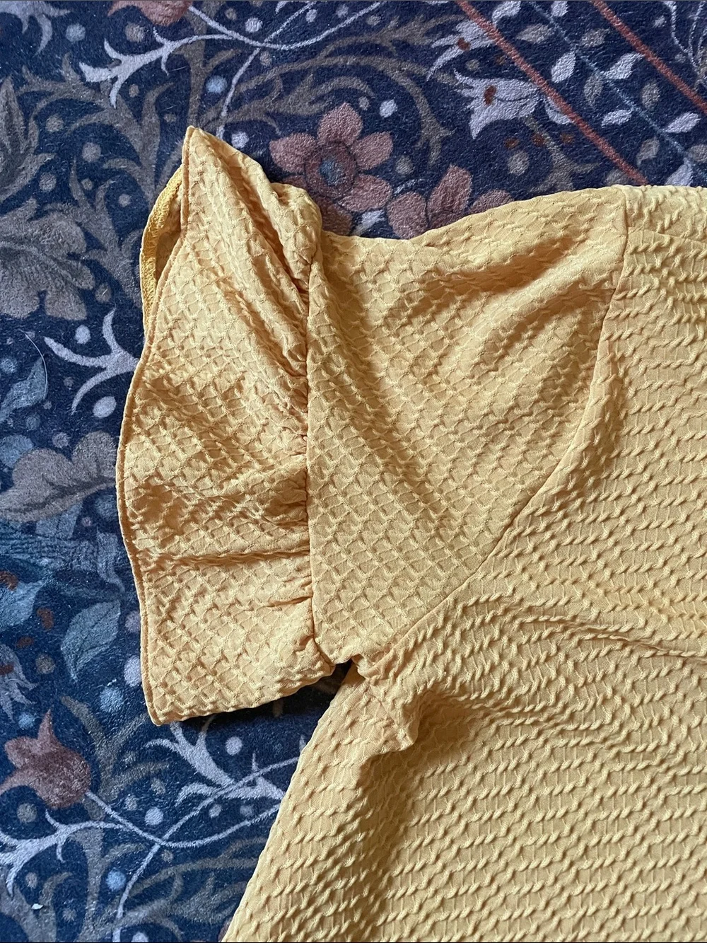 Yellow Women’s Textured Ruffle-Hem Dress - Picture 3 of 4